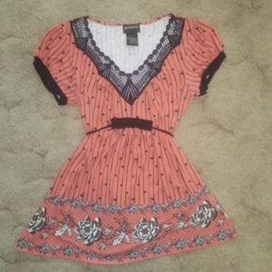 Hot Tempered  black and coral babydoll top